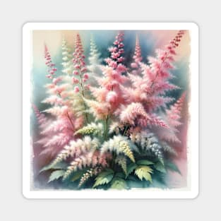 Vibrant Astilbe Decor - Watercolor Flower Magnet