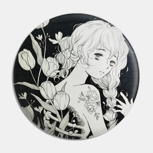 Girl Bones Flower 3 Pin