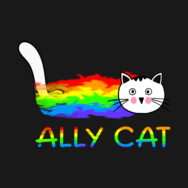 Ally Cat LGBT Gay Rainbow Pride Flag - Ally Cat LGBT by WilliamHoraceBatezell