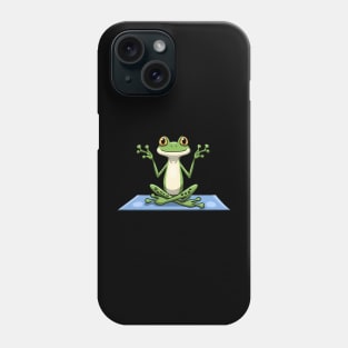 Frog practicing yoga Phone Case