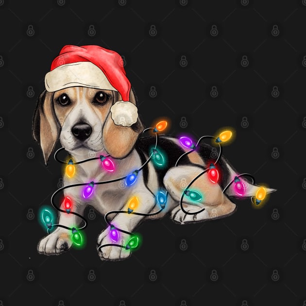 Funny Beagle Christmas Santa Hat Animals Xmas Light by luxembourgertreatable