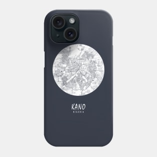 Kano, Nigeria City Map - Full Moon Phone Case