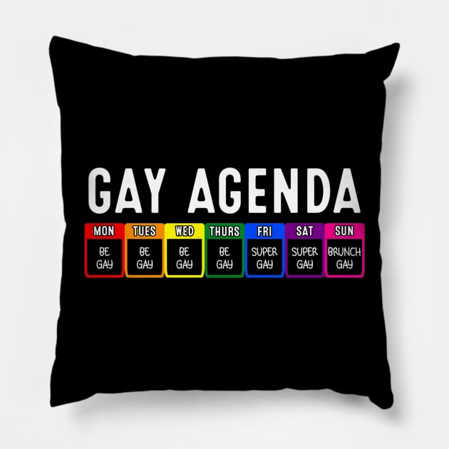 Funny Gay Gift For Women Men LGBT Pride Feminist Agenda Homo Pillow by FêriStore'