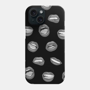 Lips black Phone Case