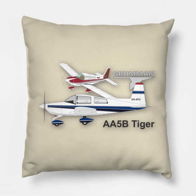 Grumman AA5B Tiger Pillow by GregThompson