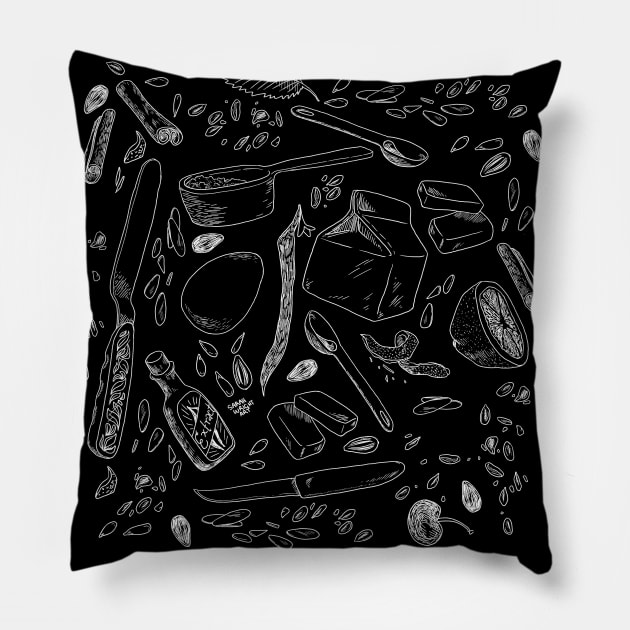 Baking Supplies - White Variant Pillow by SarahWrightArt