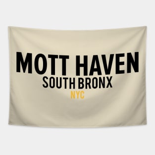 Mott Haven Bronx NYC- Modern Minimalistic Typography Tapestry