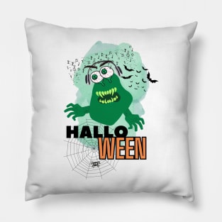 Green Halloween Monster Pillow