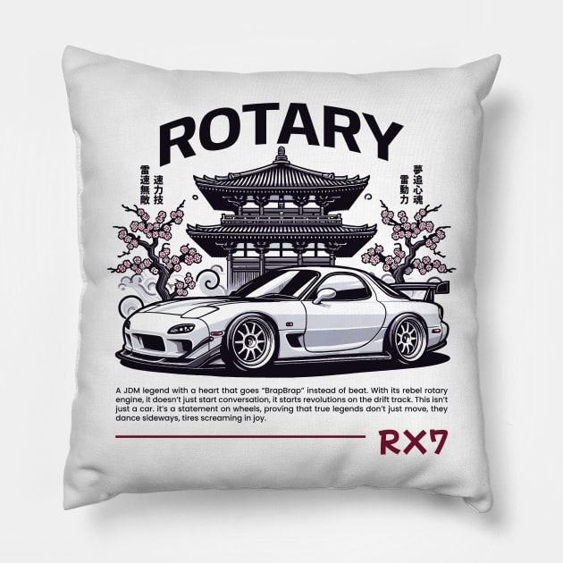 JDM RX7 Legend Japanese Temple Pillow by GoldenTuners