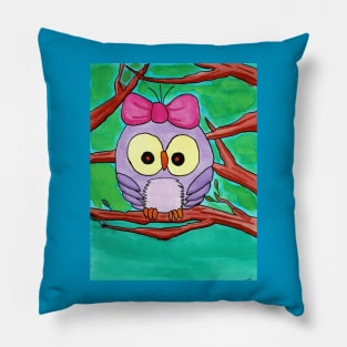 Purple Baby Bird Pillow