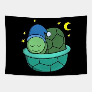 Cute Sleepy Turtle Tapestry