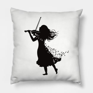 Violinist Silhouette Pillow