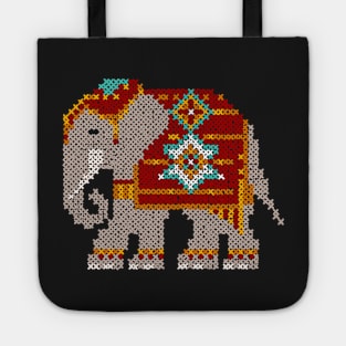 Elephant Cross Stitch Indian Kashmir Hindu Aesthetic Tote