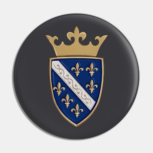 BOSNIAN ROYALTY v1 with crown (Bosnian Kingdom, Kraljevina Bosna) Pin