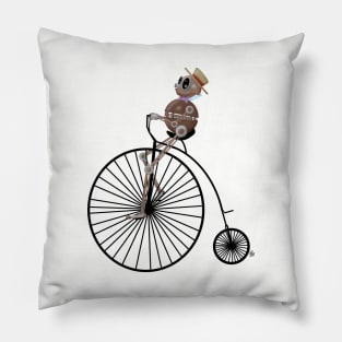 Robot on Bicycle Pillow