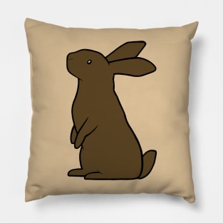 Simple rabbit - chocolate Pillow