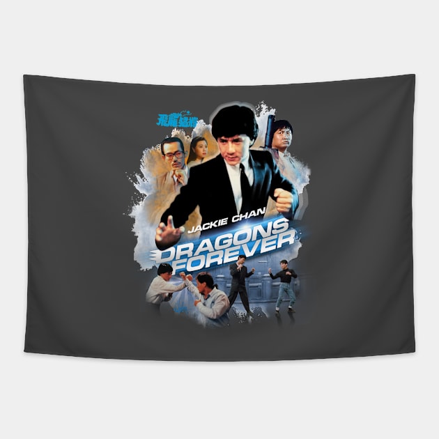 Jackie Chan: DRAGONS FOREVER (Black Tie) Tapestry by HKCinema