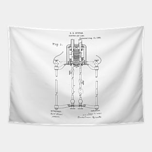 Electric Arc Lamp Vintage Patent Hand Drawing Tapestry