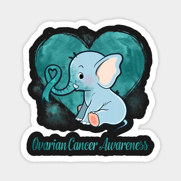 Ovarian Cancer Awareness Elephant Lovers Magnet by ShariLambert