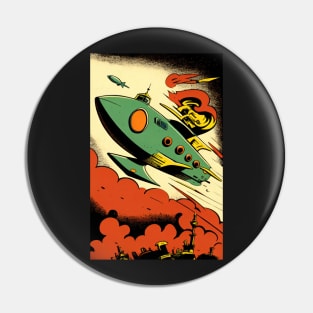 Retro Sci-Fi Rocket! Pin