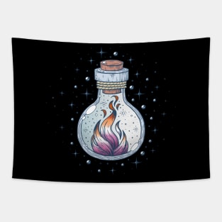 Lesbian Fire Occult Bottle LGBT Pride Flag Tapestry