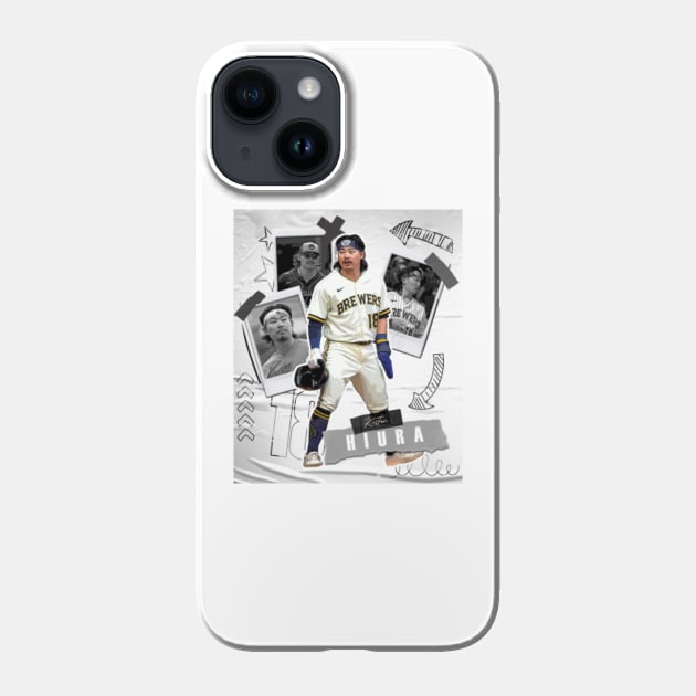 Keston Hiura baseball Paper Poster Brewers 5 - Keston Hiura - Phone Case