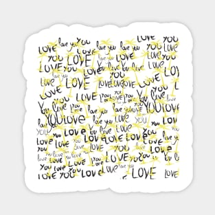 Love  You Text Palms Typography Magnet