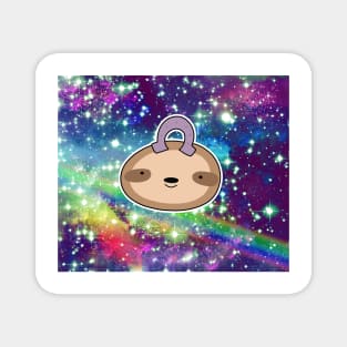 Horseshoe Sloth Face Rainbow Space Magnet