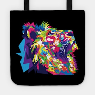 Colourful Majestic Lion Face Aesthetic Tote