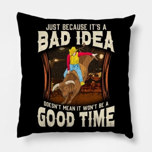 Cowboy Cowgirl Bull Riding Rodeo Bucking Rider Pillow