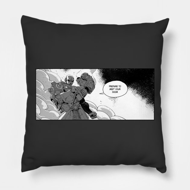 doomfist overwatch2 manga panel Pillow by ahmedelsiddig