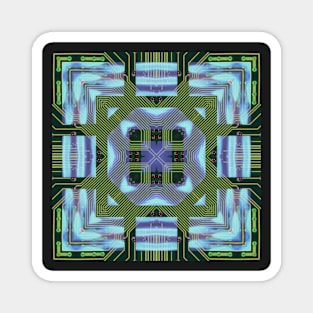 Circuitboard fire Kaleidoscope Pattern (Seamless) 20 Magnet