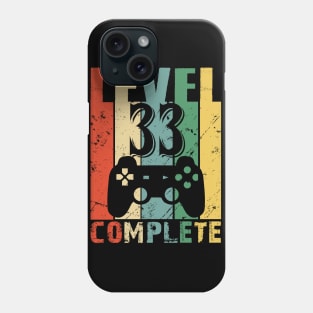 Vintage 33th Wedding Anniversary Level 33 Complete Funny Video Gamer Birthday Gift Ideas Phone Case