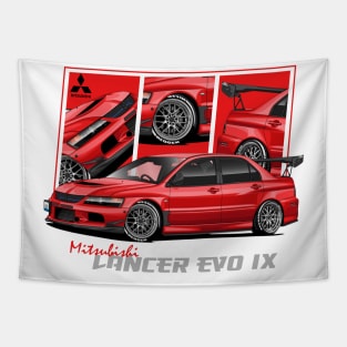 Mitsubishi Lancer evolution evo 9 Red, JDM Tapestry