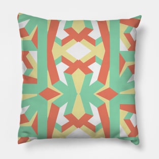 Geometric pattern abstract coral blue Pillow