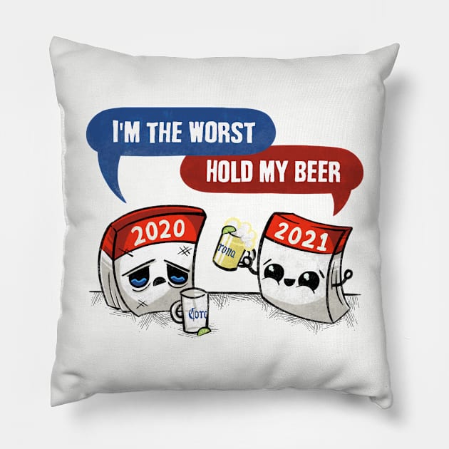 Hold My Beer Pillow by BignellArt