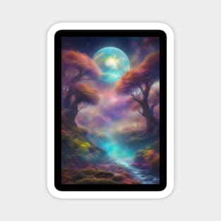 Moon Between Trees Magnet