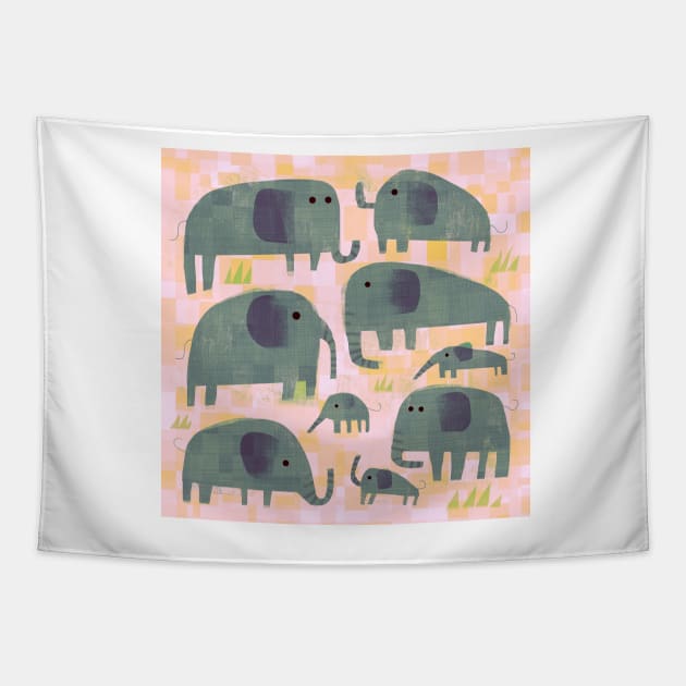 Elephants Tapestry by Gareth Lucas