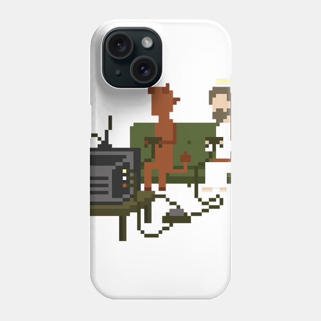 Jesus And Devil Playing Video Games Pixel Art Classic Phone Case by industriallhotsee