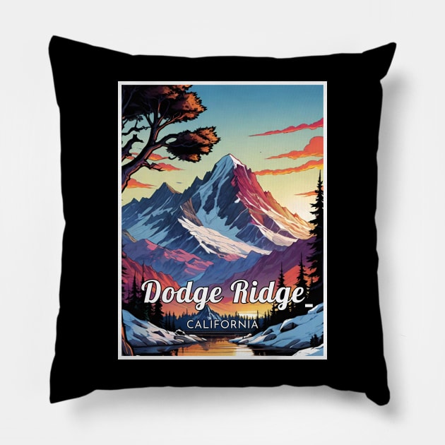 Dodge Ridge ski California USA Pillow by UbunTo