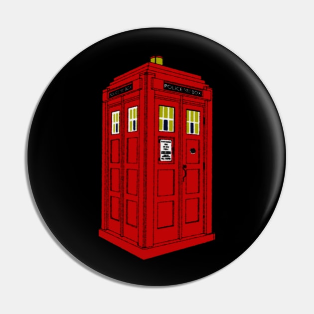 1920's Mackenzie Style Red Police Box Pin by J. Rufus T-Shirtery