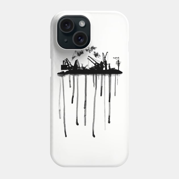 Devolp-Mental Impact - Pollution City Skyline Drips Phone Case by ddtk