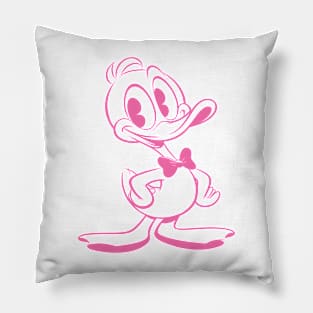 Hot Pink 1930s Cartoon Duck Pillow