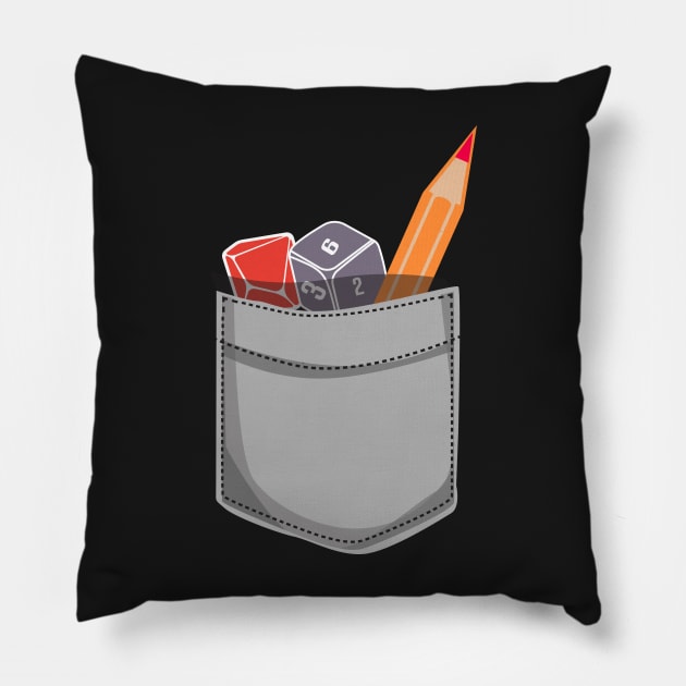 DnD Accessories Clothes Pocket - Board Game Inspired Graphic - Tabletop Gaming  - BGG Pillow by MeepleDesign