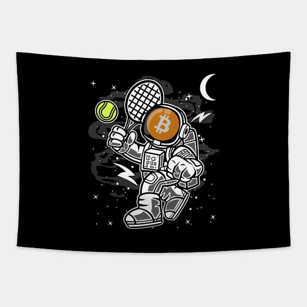 Astronaut Tennis Bitcoin BTC Coin To The Moon Crypto Token Cryptocurrency Blockchain Wallet Birthday Gift For Men Women Kids Tapestry by Thingking About