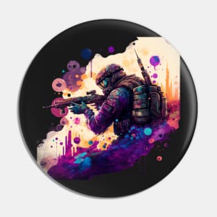 Soldier watercolor print Pin