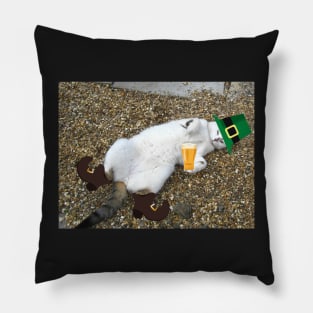 St Patricks Cat (I`ll be the judge of that!) Pillow