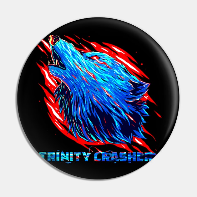 Trinity Crasher Red and blue a Cool full Wolf tee Pin by hammerhead555000