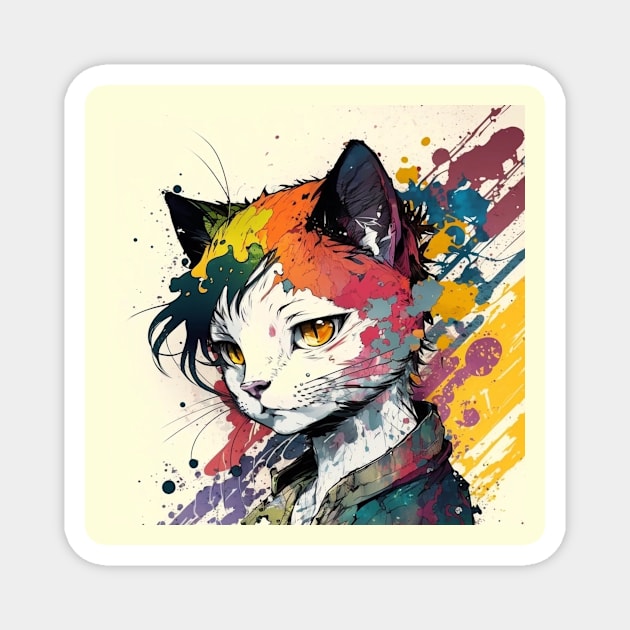 Anime Cat Character Magnet by Star Scrunch