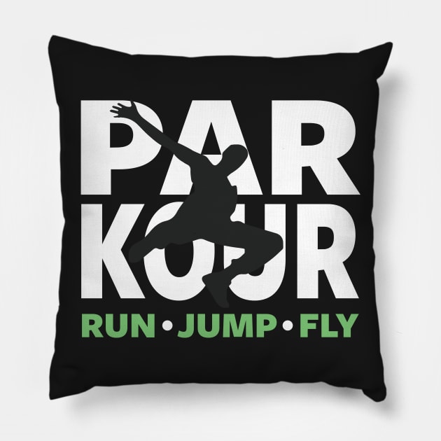 PARKOUR - FREERUNNING - TRACEUR Pillow by Tshirt Samurai